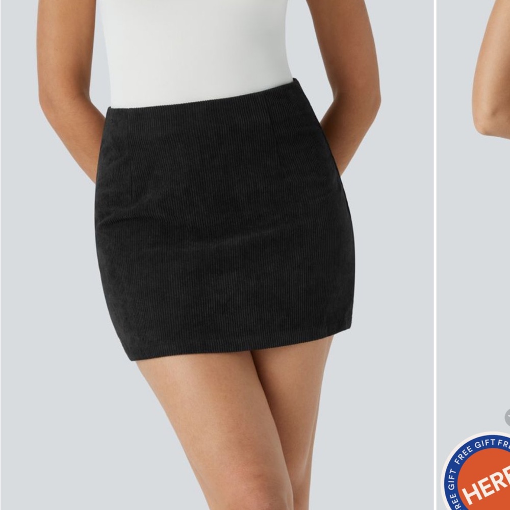 High Waisted A Line Corduroy Skirt with shorts - Halara NWT medium!